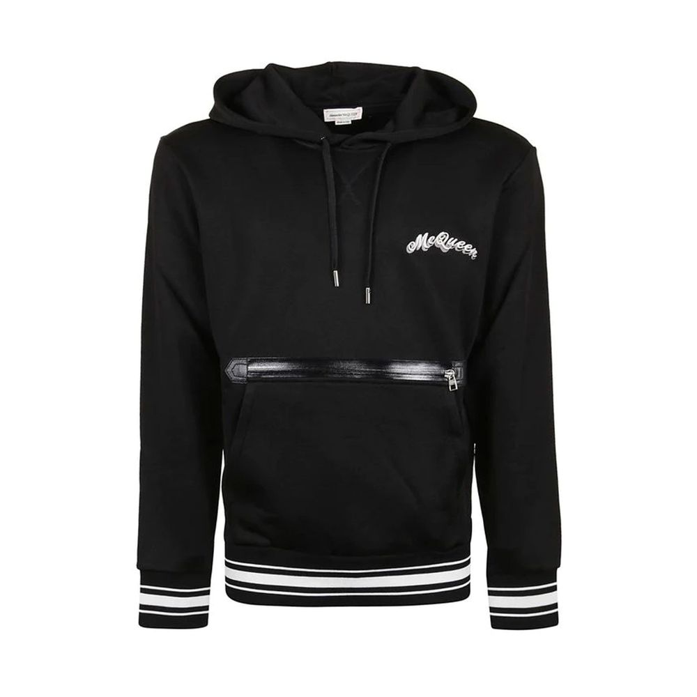 Logo-Embroidered Cotton Sweatshirt — Black