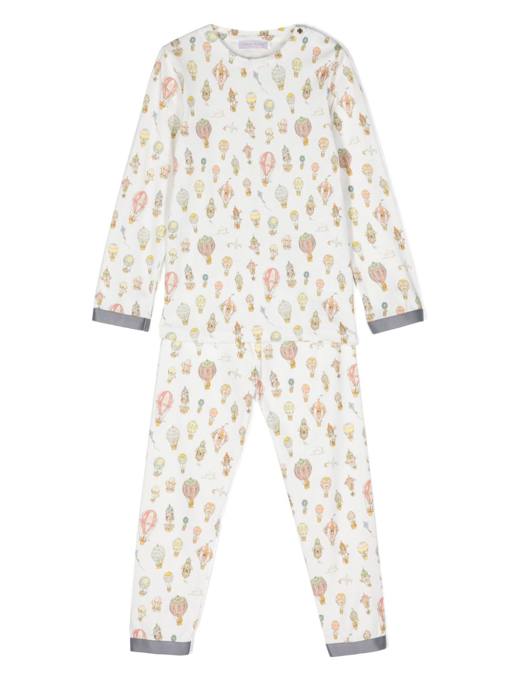 Graphic-print cotton pajamas - White
