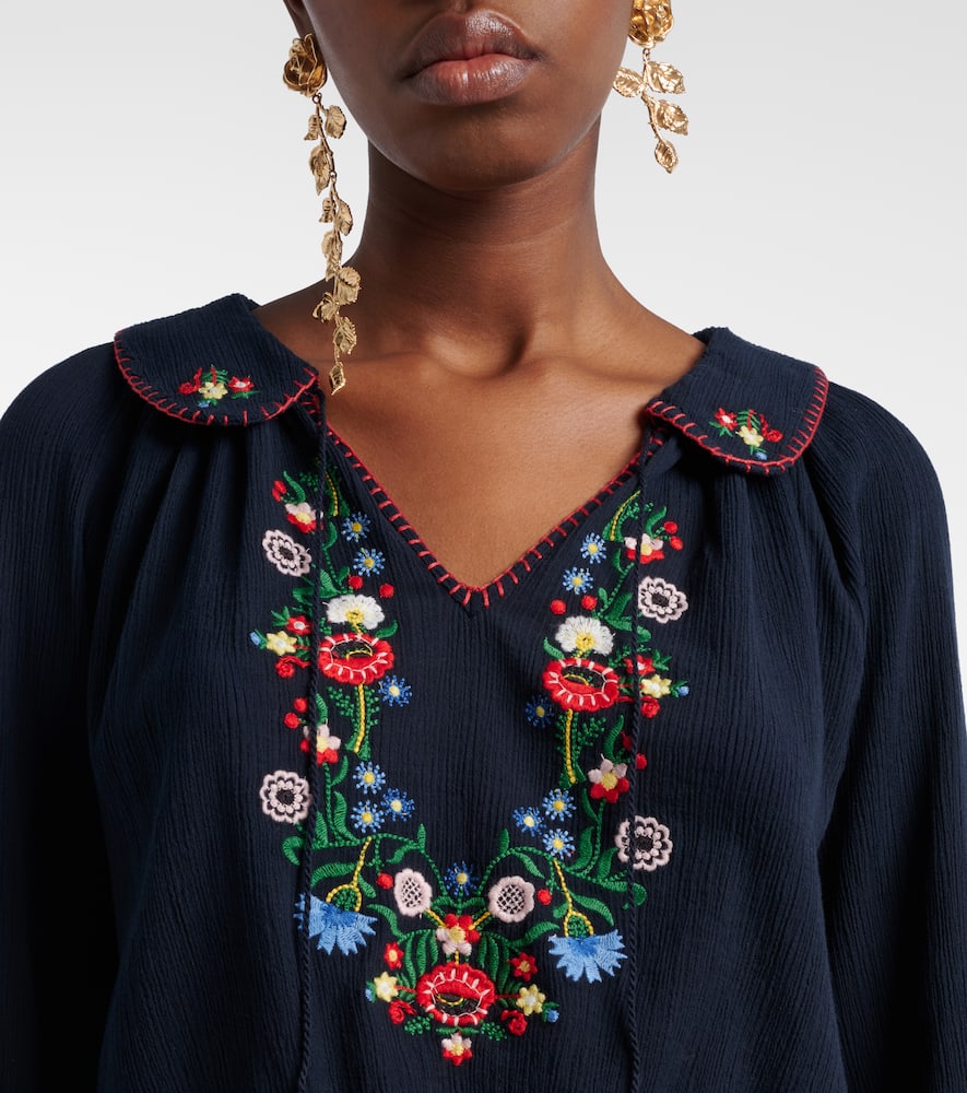 Sofira embroidered cotton top