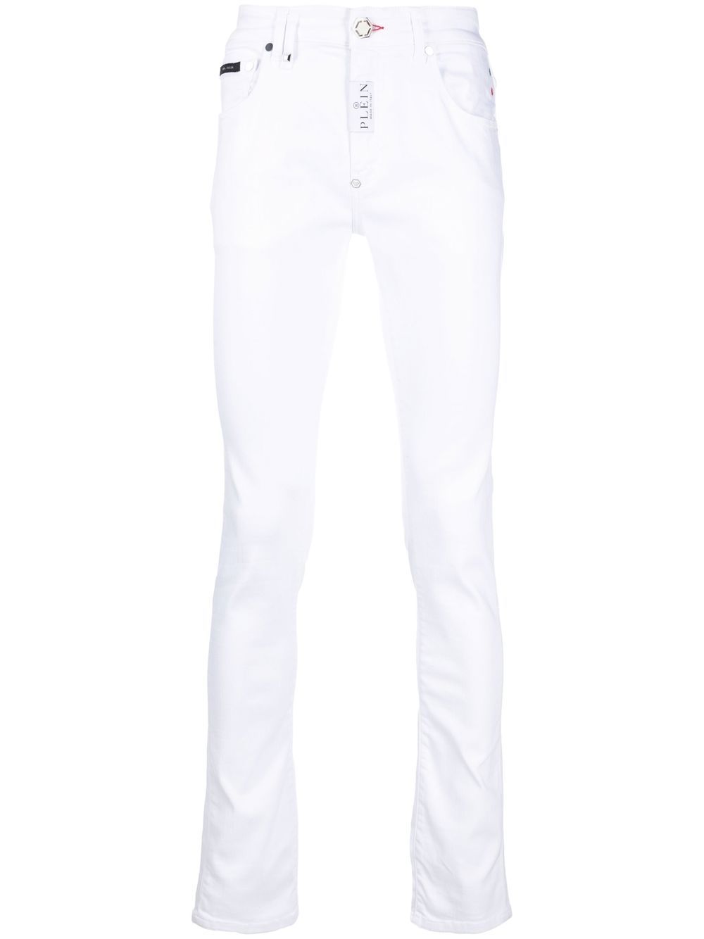 Skinny mid-rise jeans - White