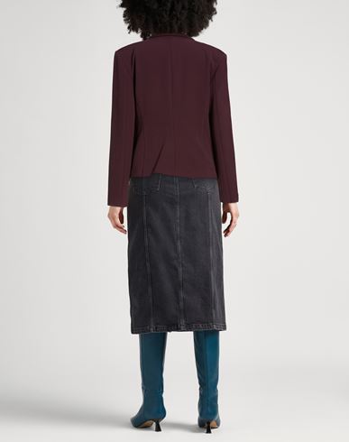 Woman Blazer Burgundy Size 10 Polyester, Elastane