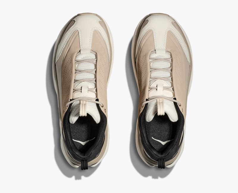 HOKA Elevon X Shoes in Alabaster/Raw Linen