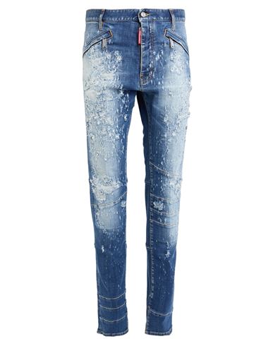 Man Jeans Blue Size 36 Cotton, Elastane