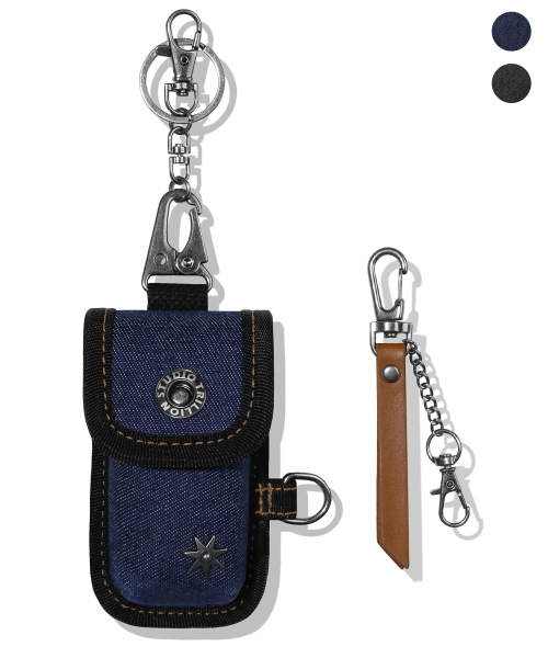 Denim Star Rivet Multi Pouch Keyring_2color