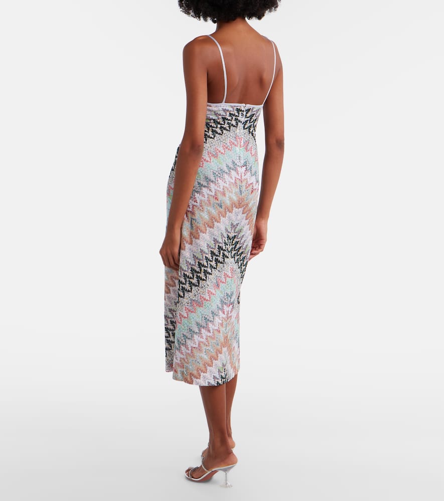 Zigzag lamé midi dress