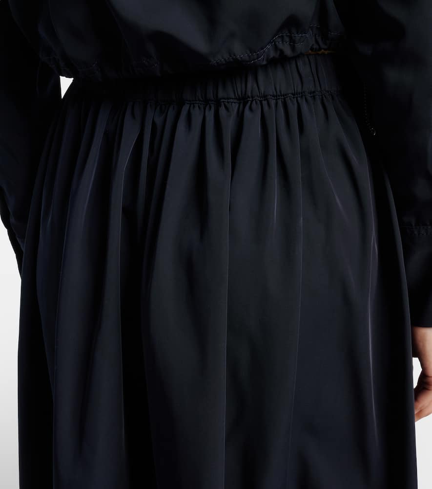 Bates gathered taffeta midi skirt