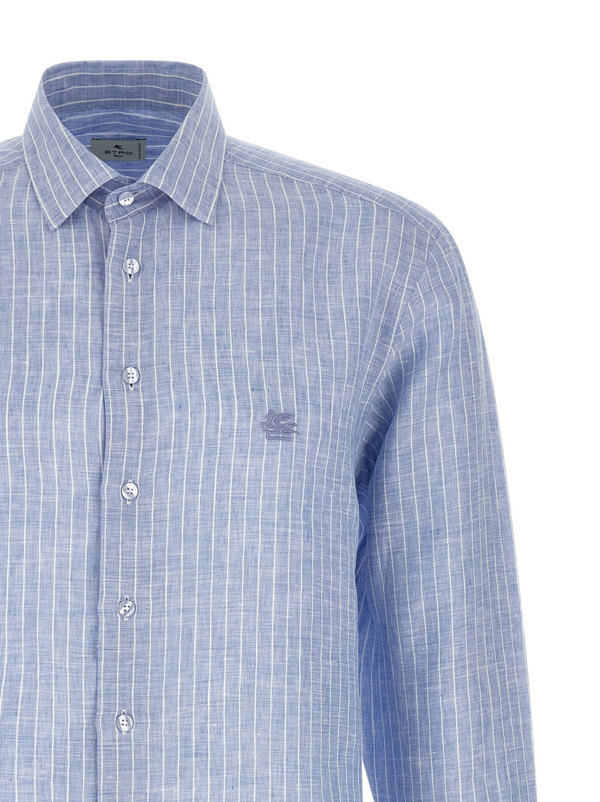 Striped Linen Shirt Shirt And Blouse Light Blue