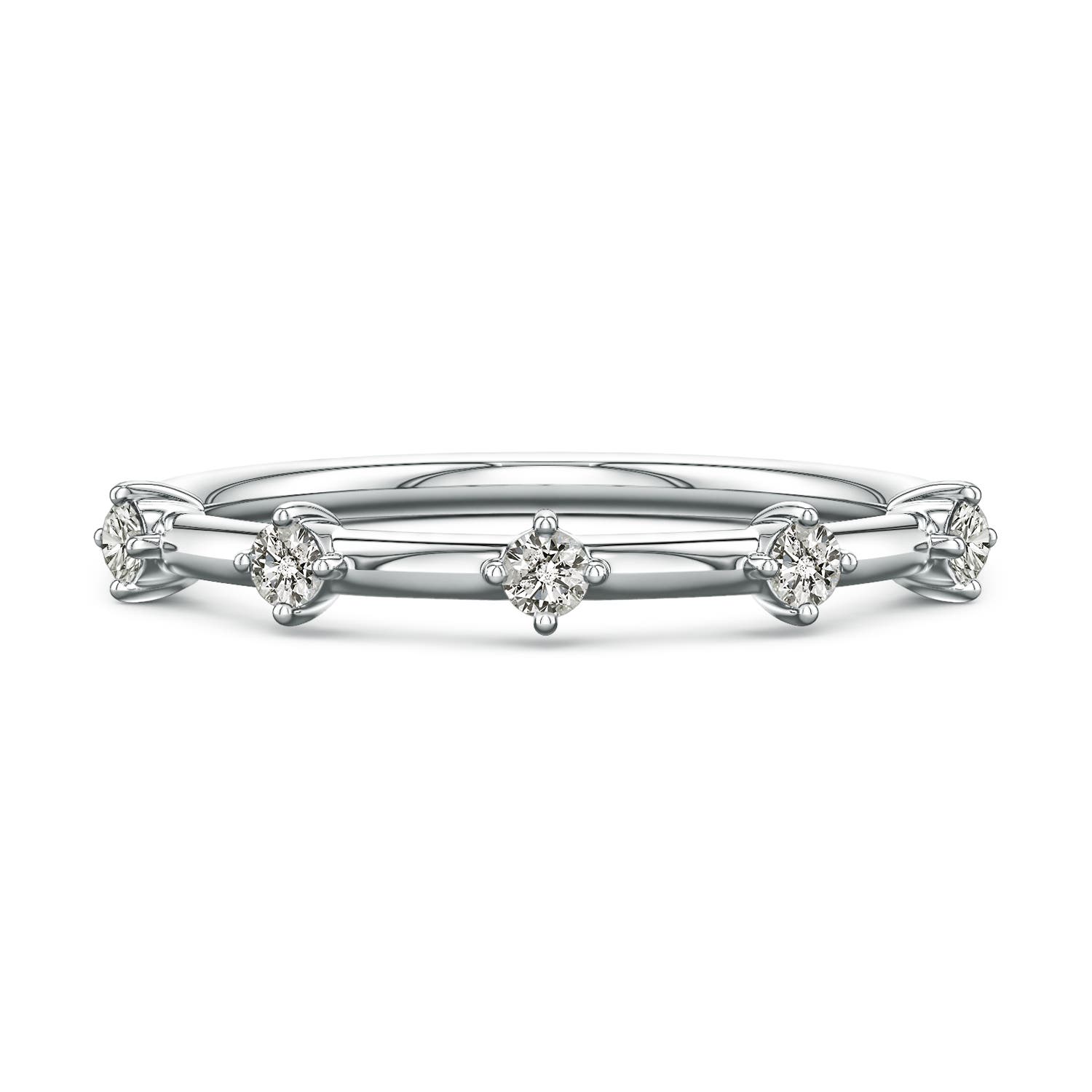 Angara 2 MM Round Diamond Five-Stone Station Ring in Platinum