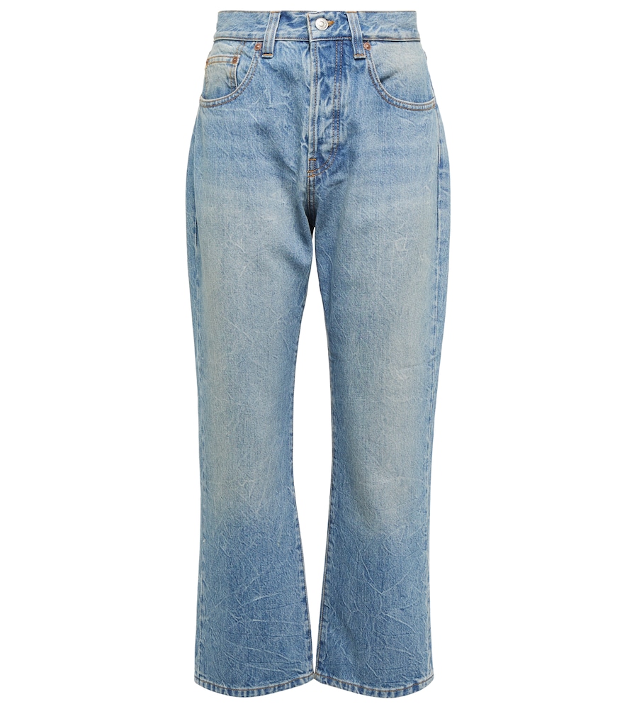 High-rise cropped jeans
