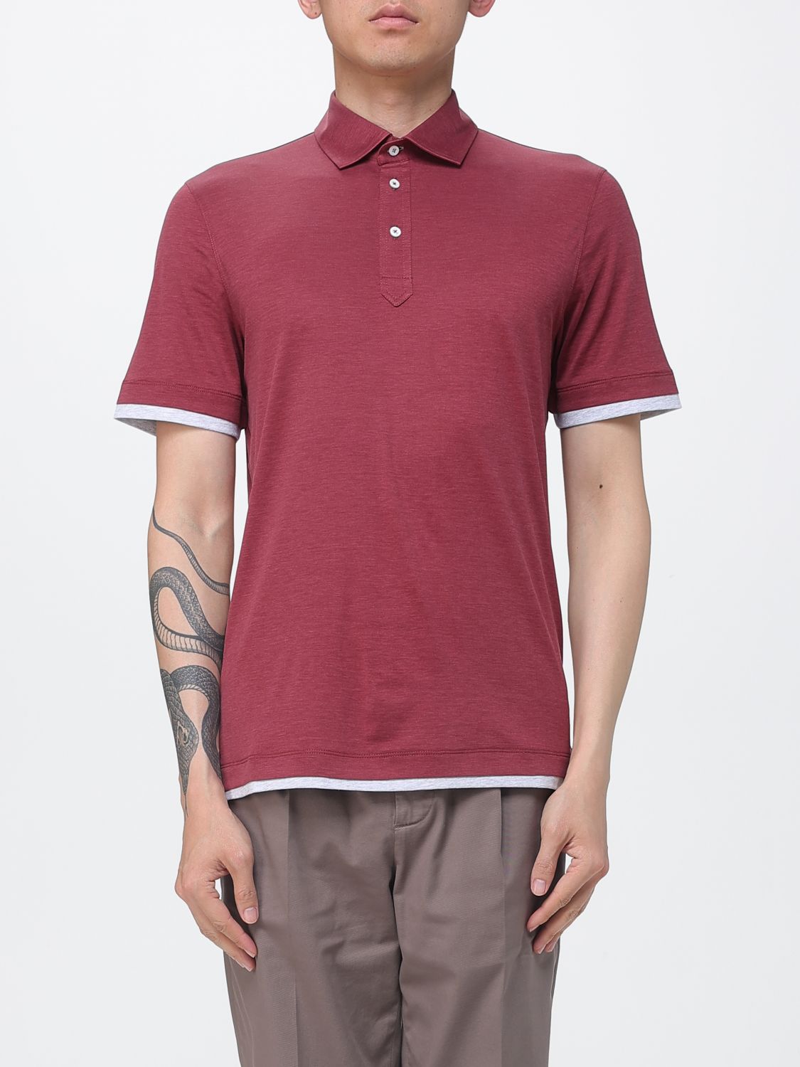 Polo Shirt Men color Red