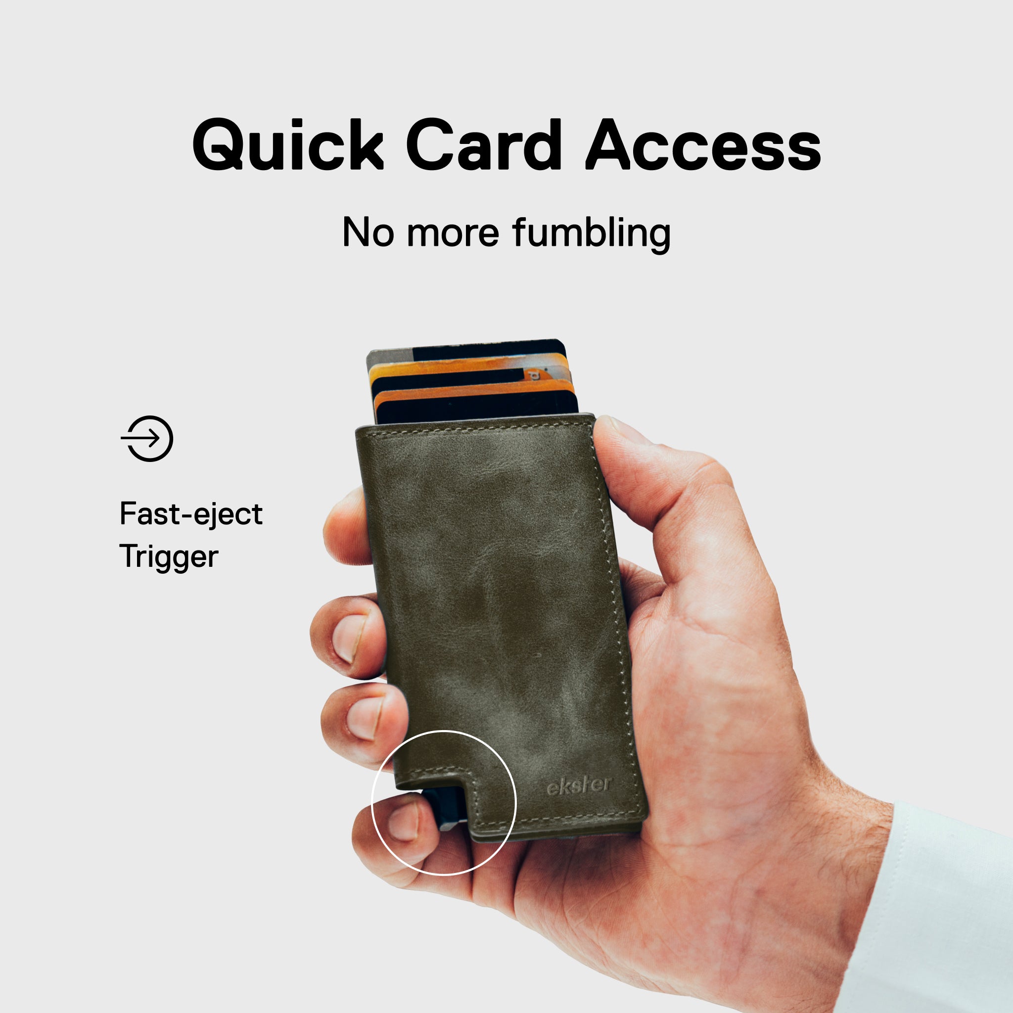 Men's Wallet - Smiley x Ekster Premium Slim Men's Wallet Trackable Wallet Leather Smart Wallet RFID Blocking