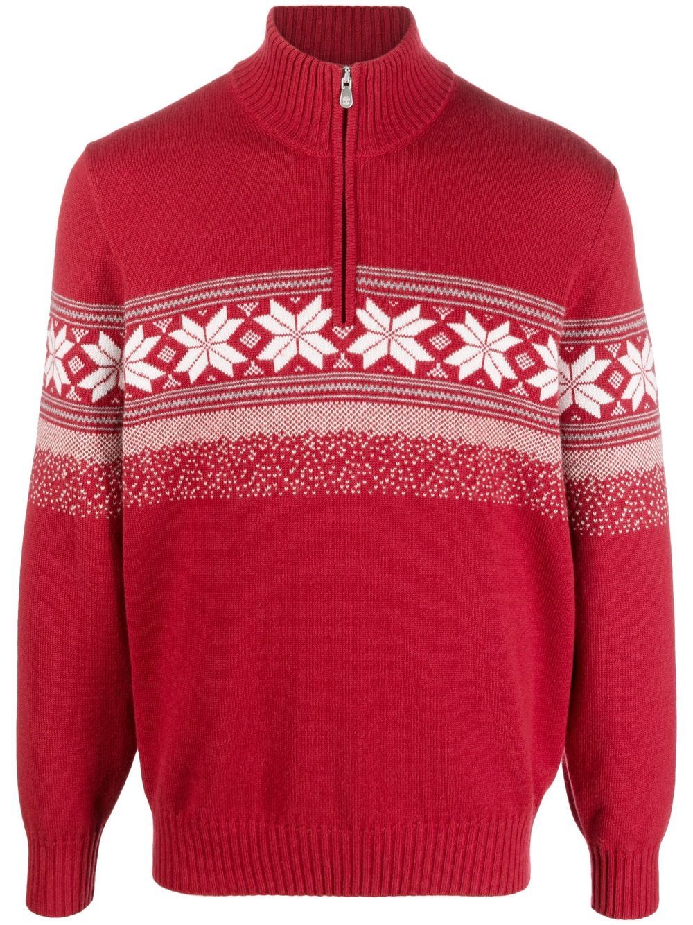 Fair Isle zip-neck jumper - Red