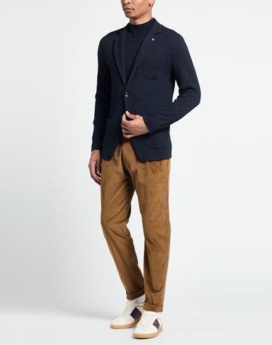 Man Cardigan Midnight blue Size S Cotton, Acrylic