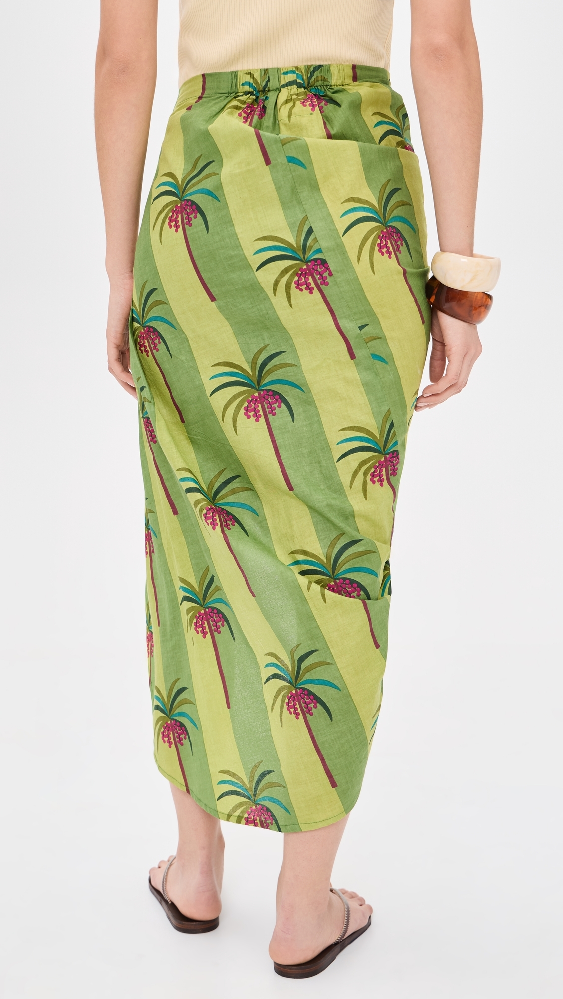 Luciana Palm Pareo Skirt Mint