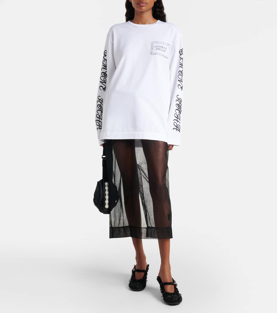 Printed cotton jersey top