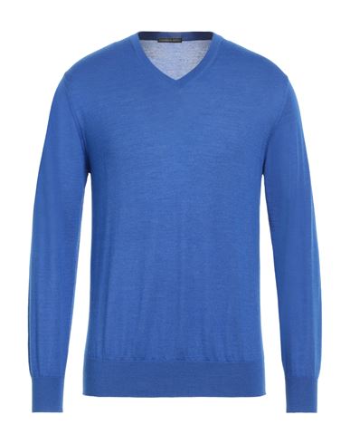 Man Sweater Azure Size S Wool, Silk
