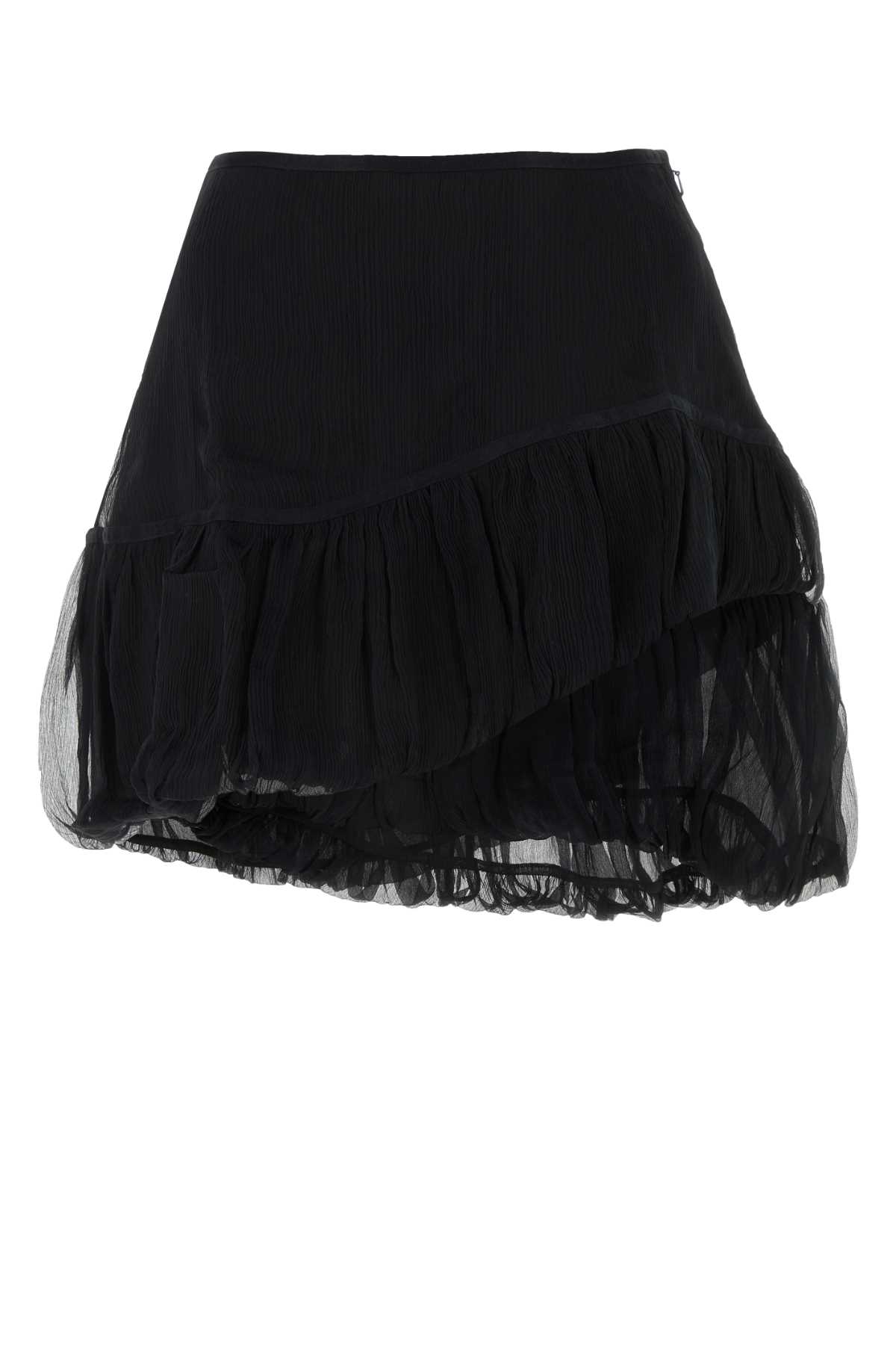 Lozen silk tiered miniskirt - Black