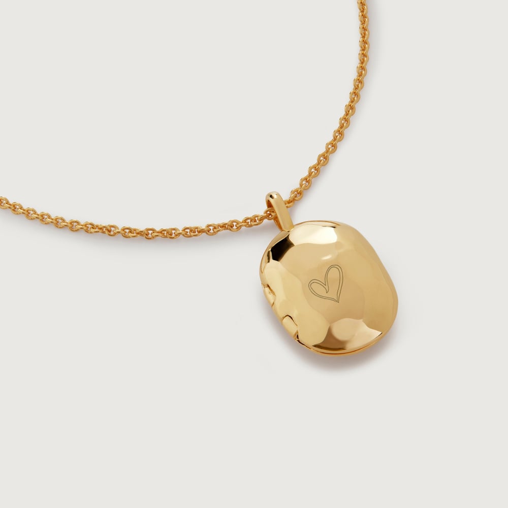 Gold ID Mini Locket Chain Necklace Adjustable 41-46cm/16-18'
