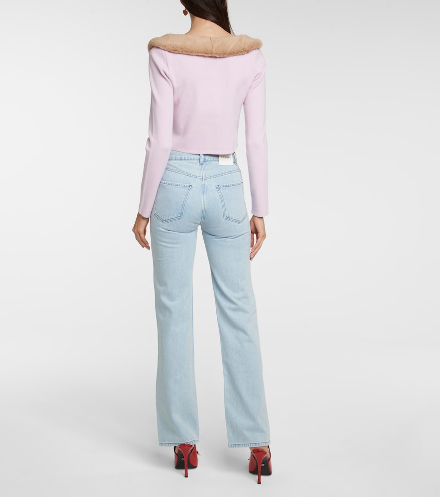 Le Jane embellished high-rise jeans