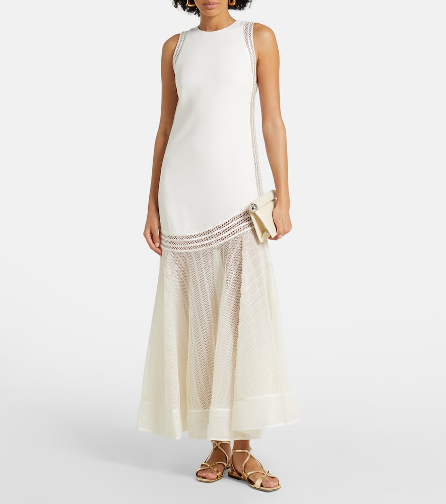 Zakaria mesh-trimmed maxi dress