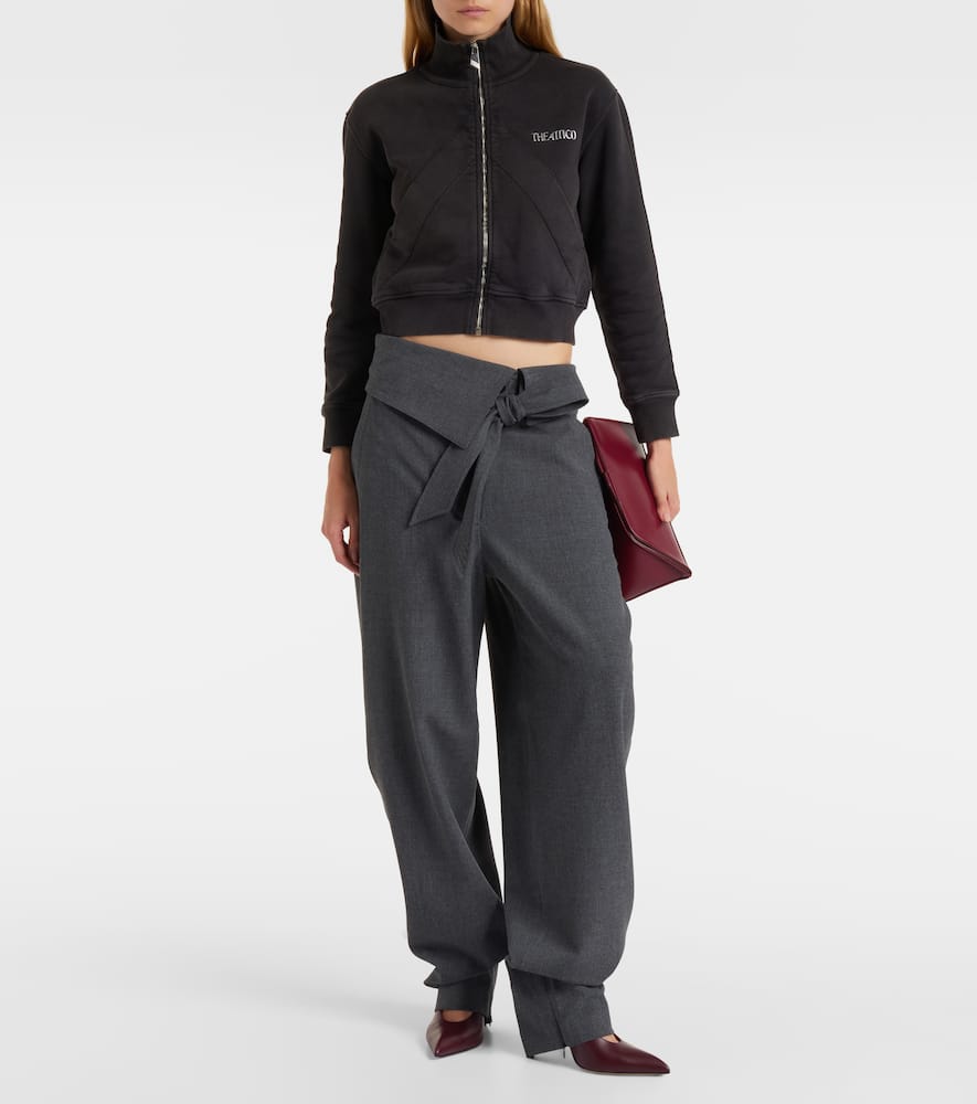 Cropped cotton track jacket