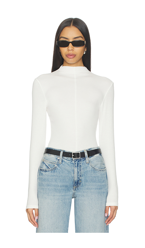 PISTOLA Dara Long Sleeve Funnel Neck Top in White. - XS also in L, M