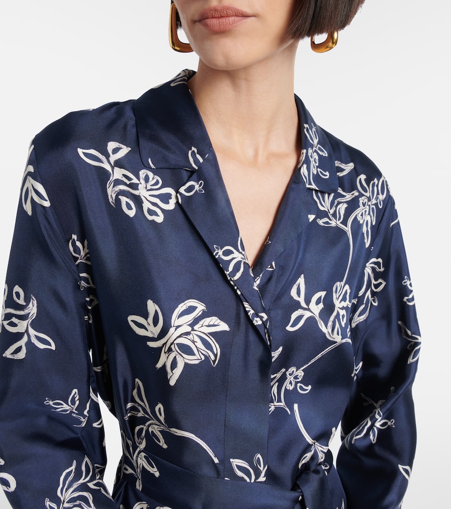 Timeo printed twill wrap dress