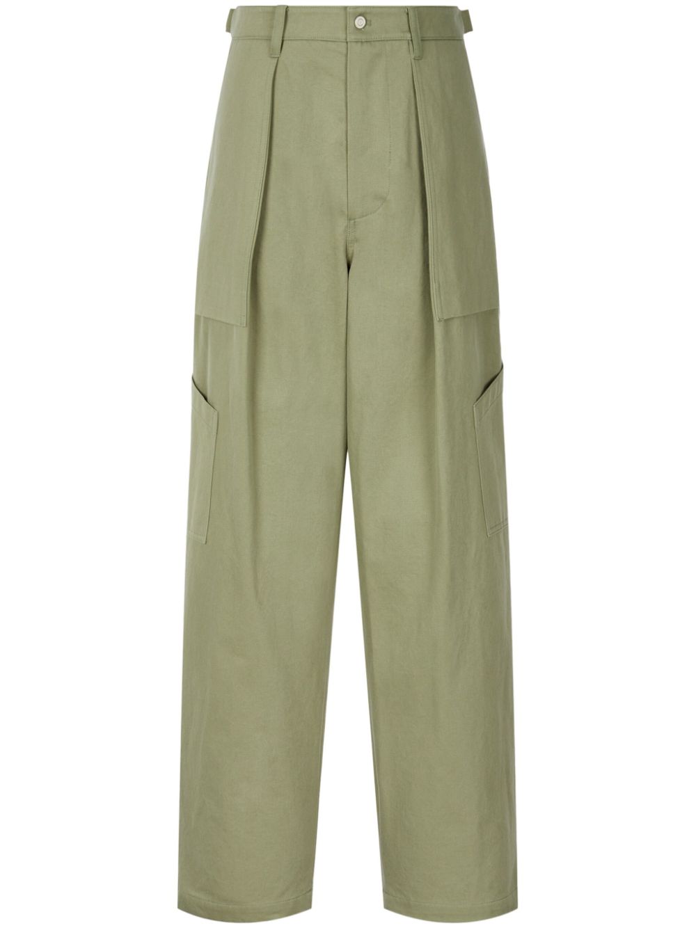 Pleat-detailing tapered trousers - Green