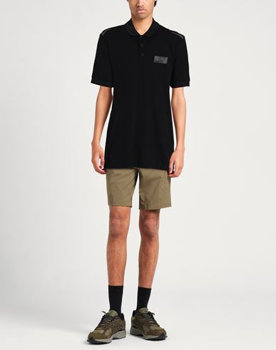 Man Polo shirt Black Size S Cotton, Polyester, Elastane