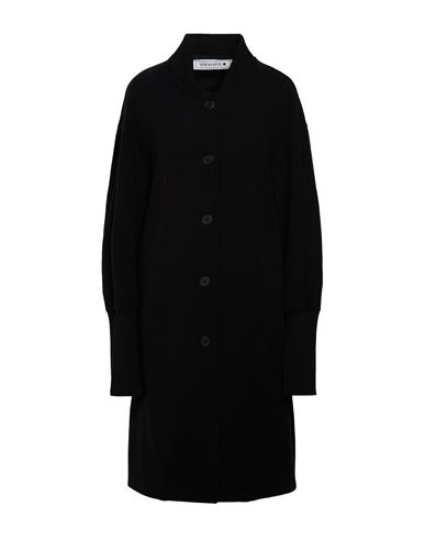 Woman Coat Black Size L Polyester, Viscose, Wool