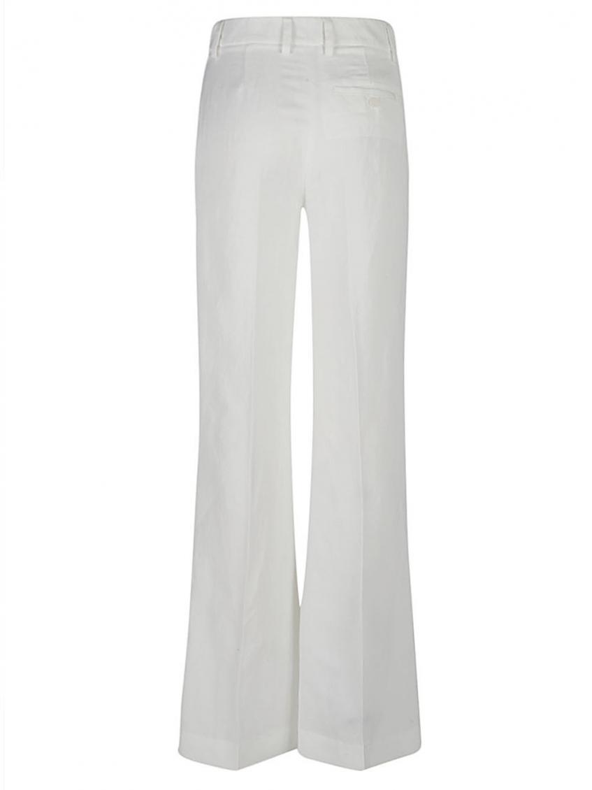 White Linen flared trousers