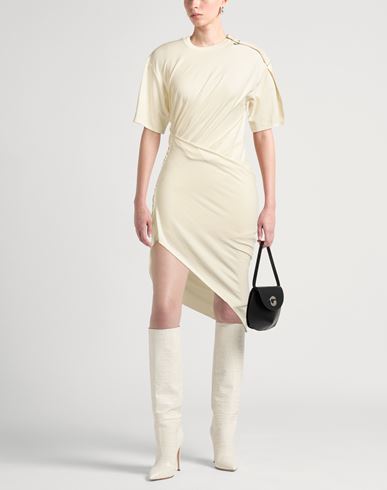 Woman Midi dress Ivory Size 6 Cotton, Elastane