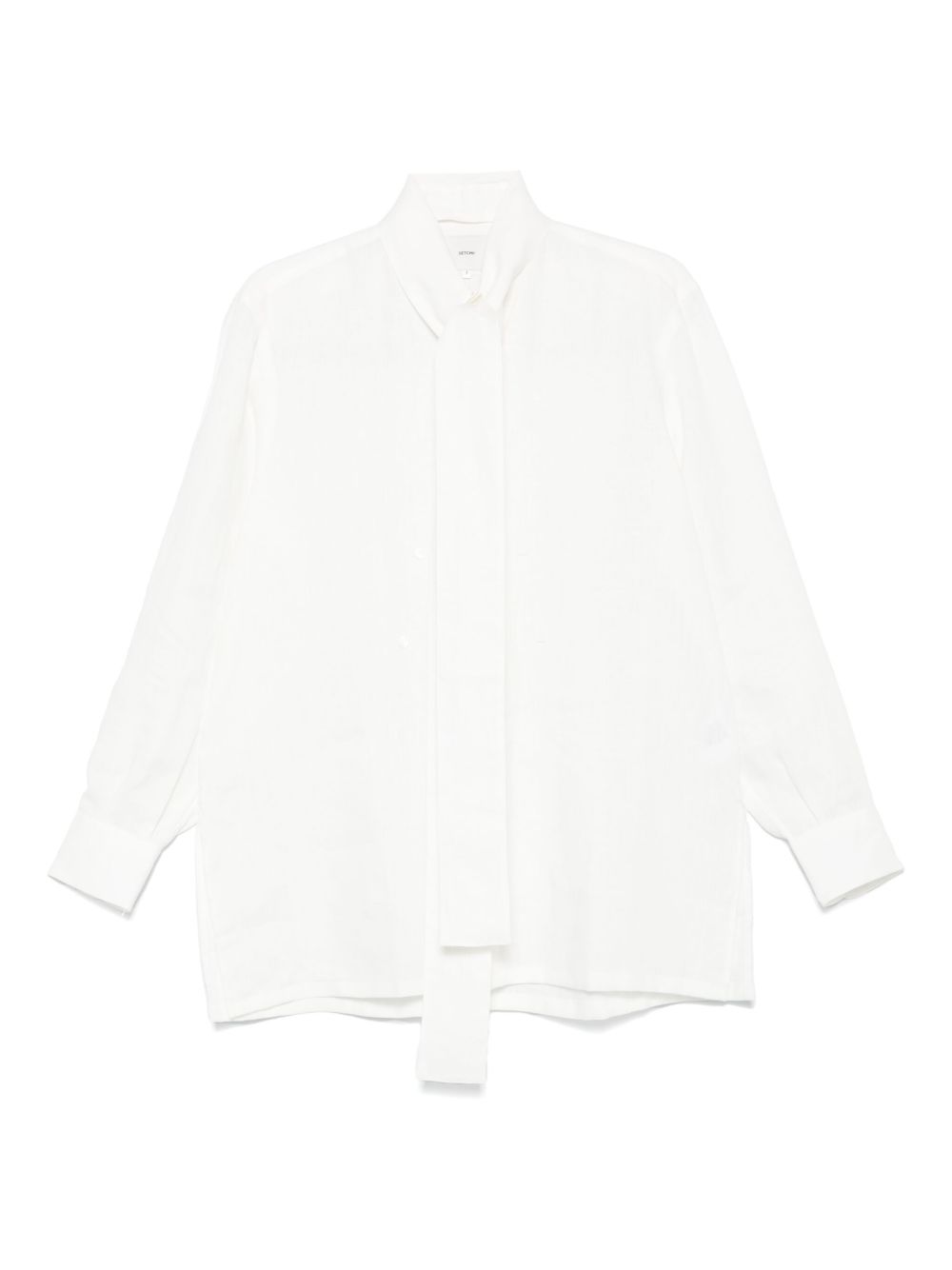 Setchu scarf-collar shirt - White