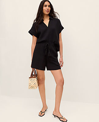 Ann Taylor The Petite Pull-On Short in Cotton Gauze