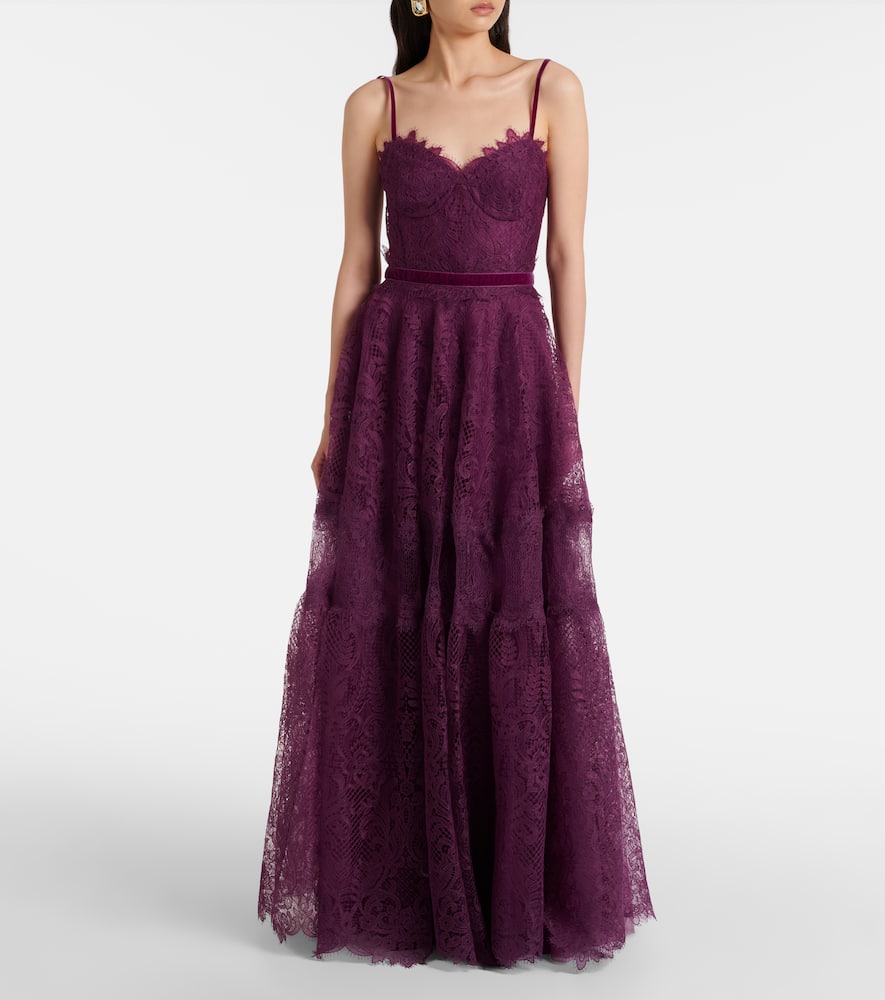 Belted lace gown