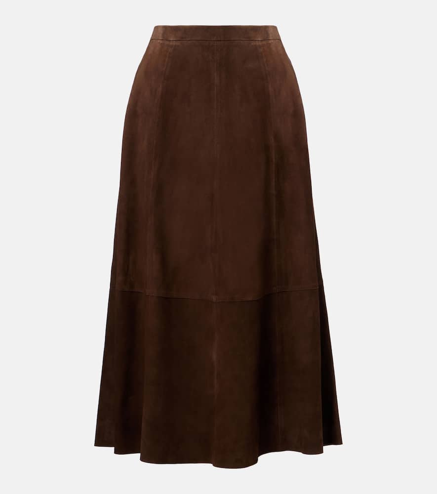 Suede midi skirt