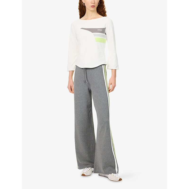 Womens Seekola Boat-Neck Stretch-Cotton Top