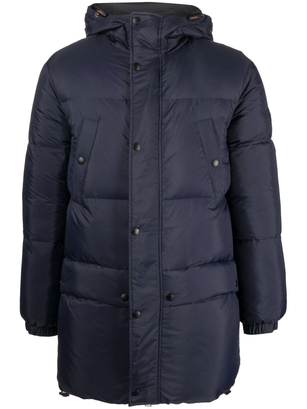Hooded feather-down padded jacket - Blue