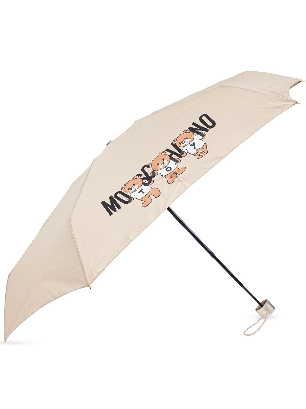 Teddy bear-logo print compact umbrella - Neutrals
