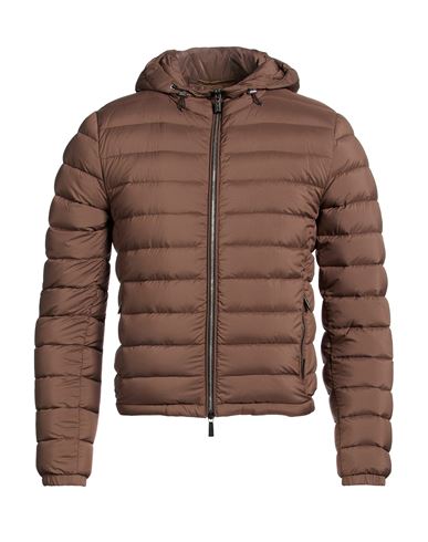 Man Puffer Brown Size 38 Polyamide, Polyurethane