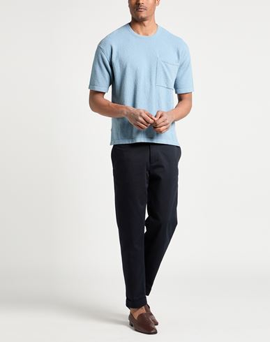 Man Sweater Slate blue Size 38 Cotton