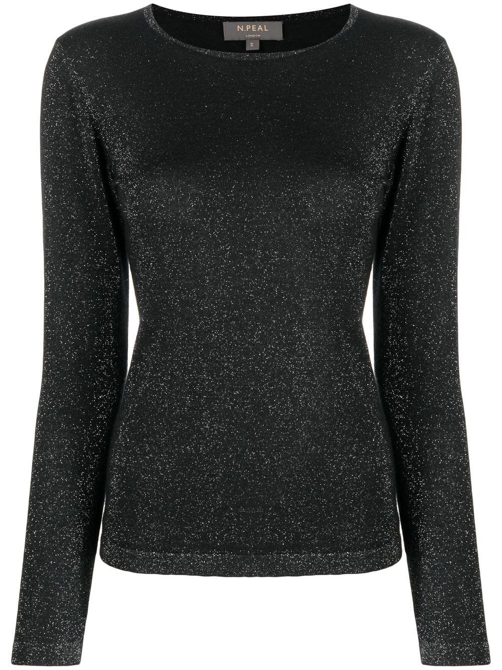 Lurex-design knit jumper - Black