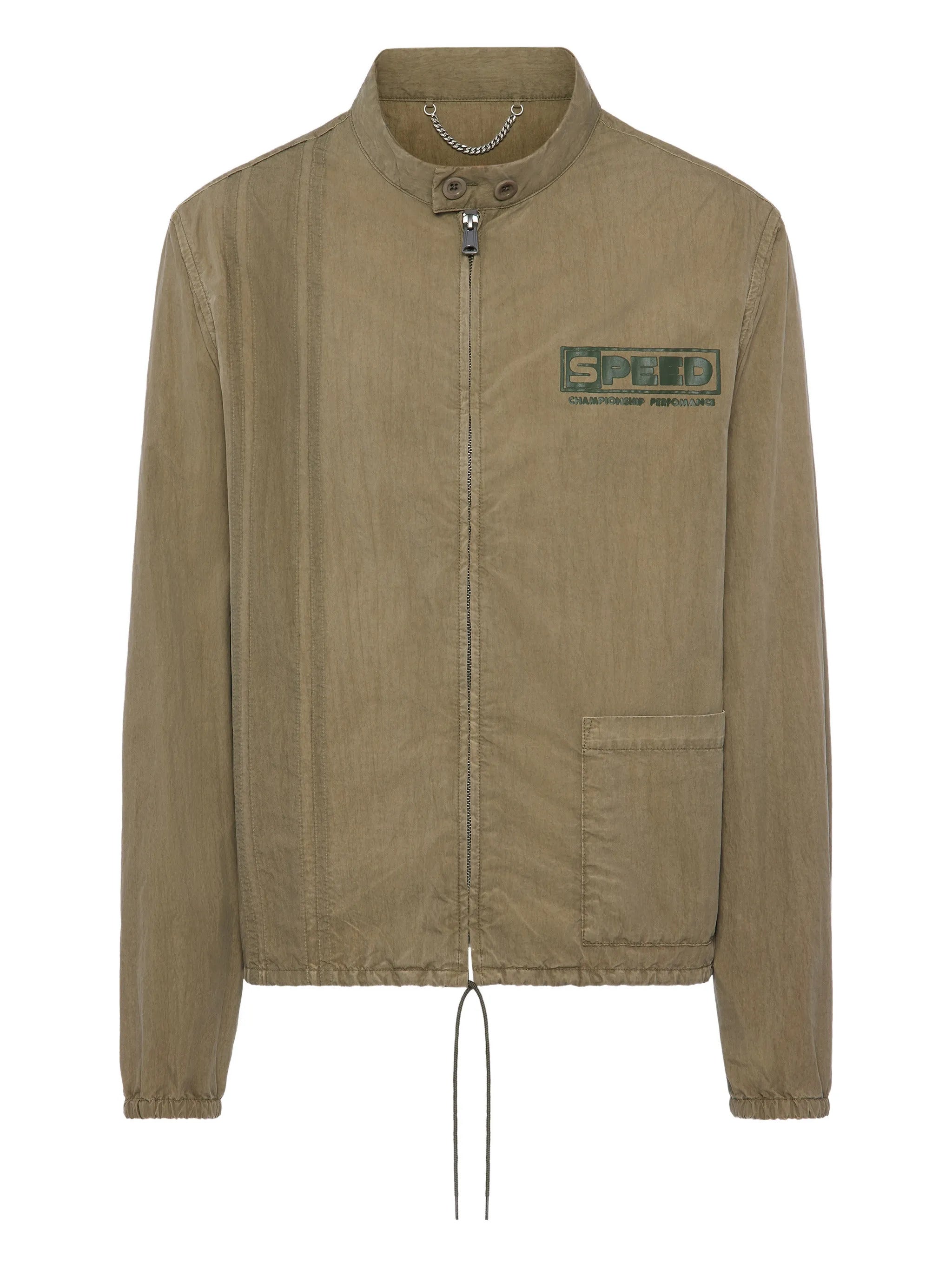 SPEED Graphic Stand-Collar Zip-Front Long-Sleeve Jacket