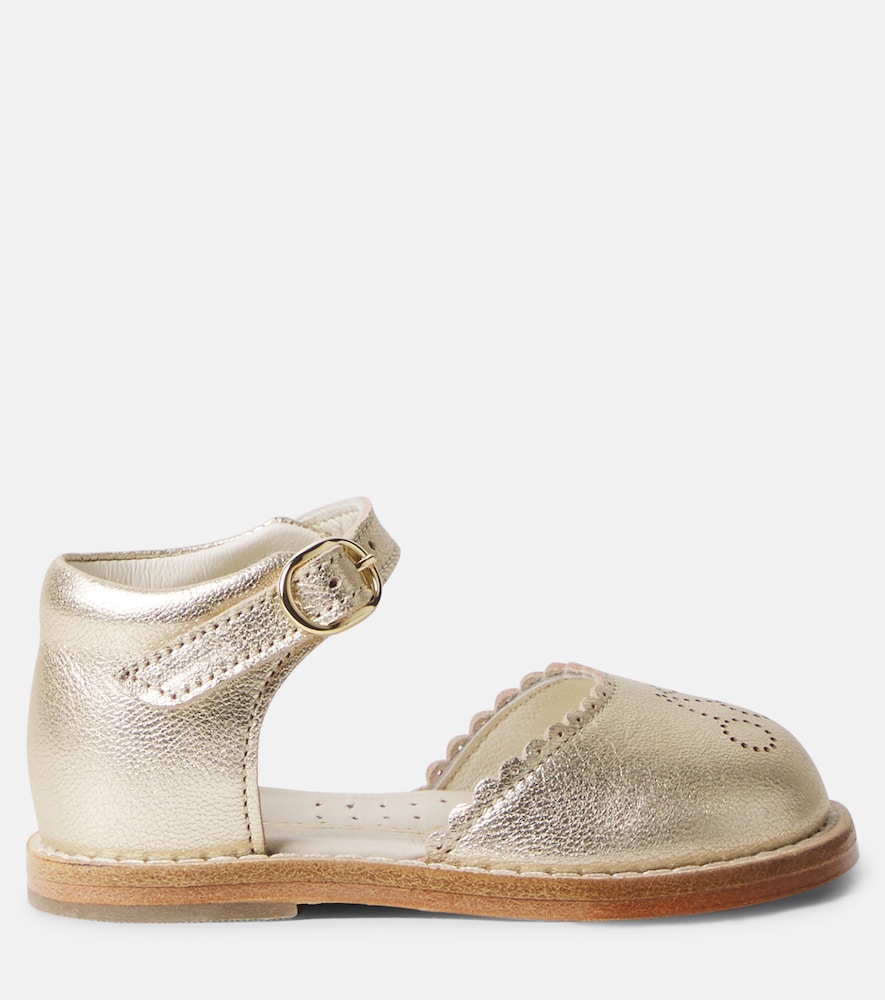 Baby Luna metallic leather sandals