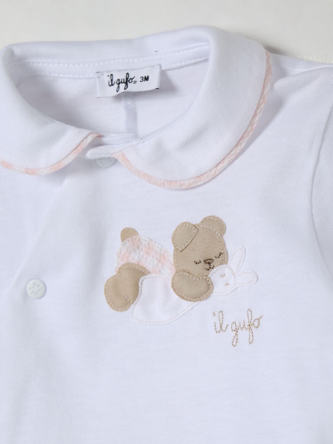 Bear-motif romper - Blue