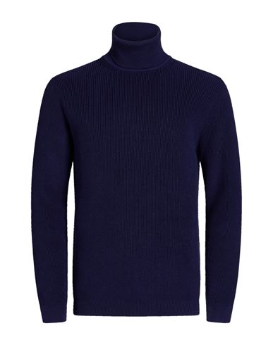 Man Turtleneck Navy Size M Cotton, Acrylic