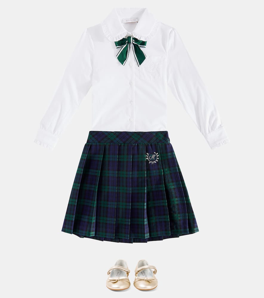 Monnalisa Checked pleated skirt