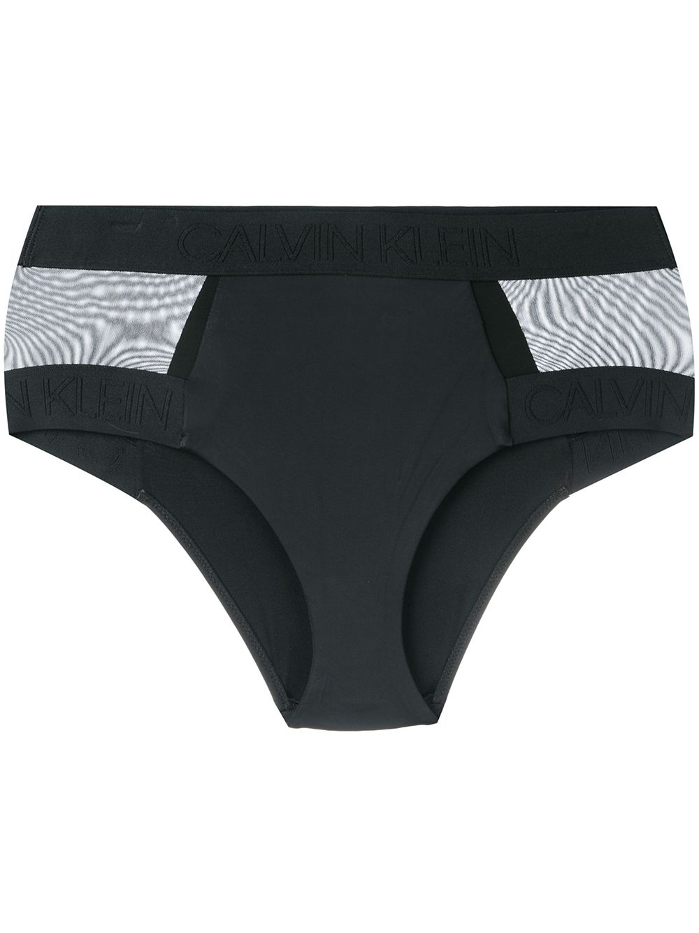 Sheer panel bikini bottoms - Black