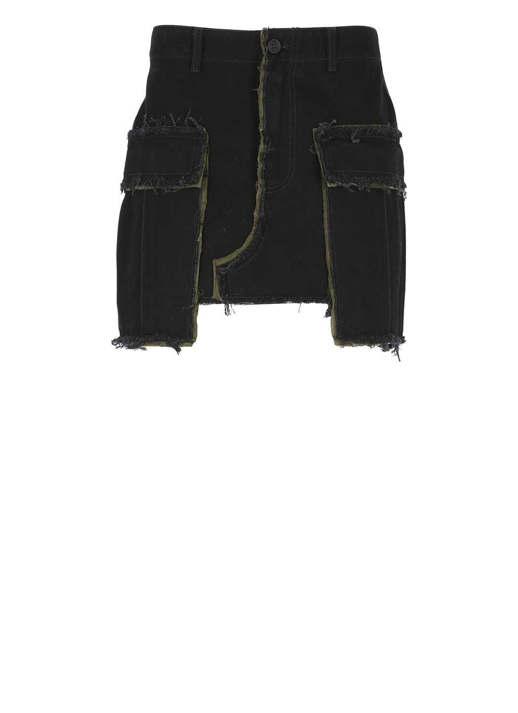 Rebuilt denim cargo skirt - Black