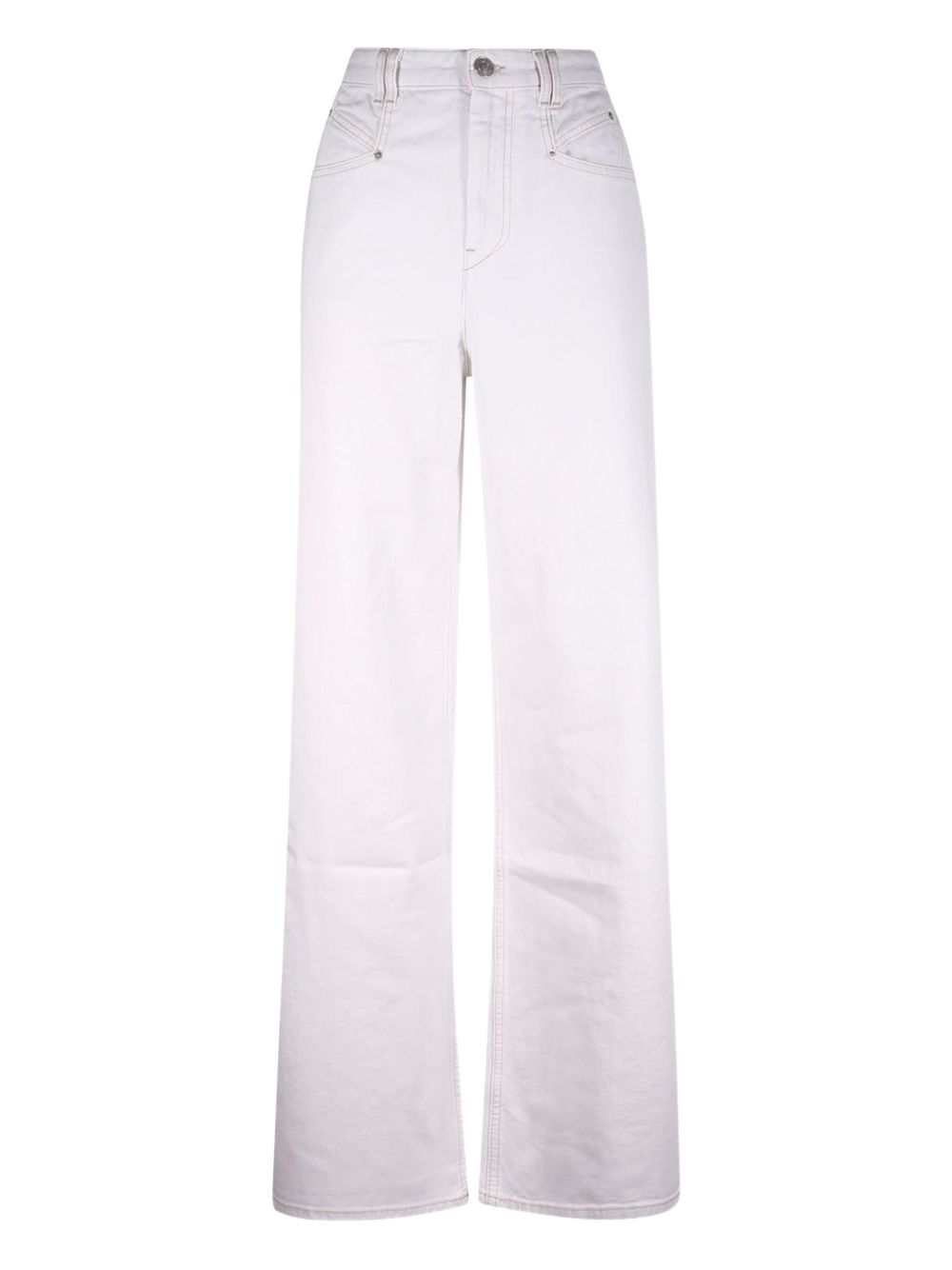 Contrast-stitching jeans - White